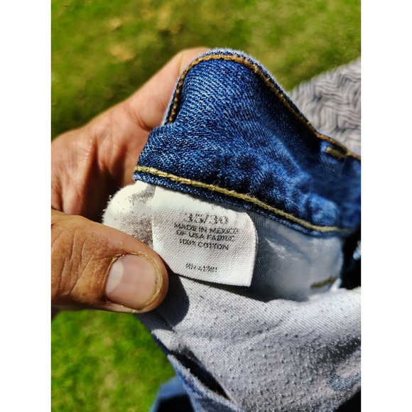 Vintage Polo Jeans Ralph Lauren Denim Mens 35x30 Loose Fit‎ Y2K Lightwash - Picture 9 of 14